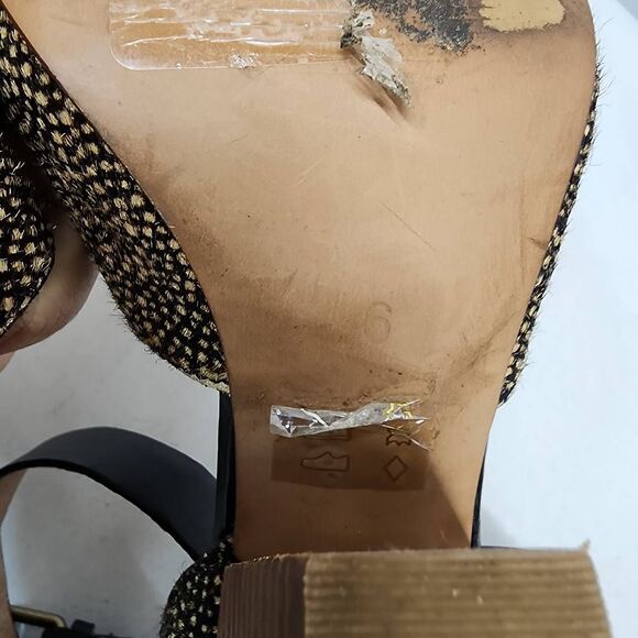 MADEWELL Alena Sandal Heels In Dotted Calf Hair Size 6 - Picture 9 of 10